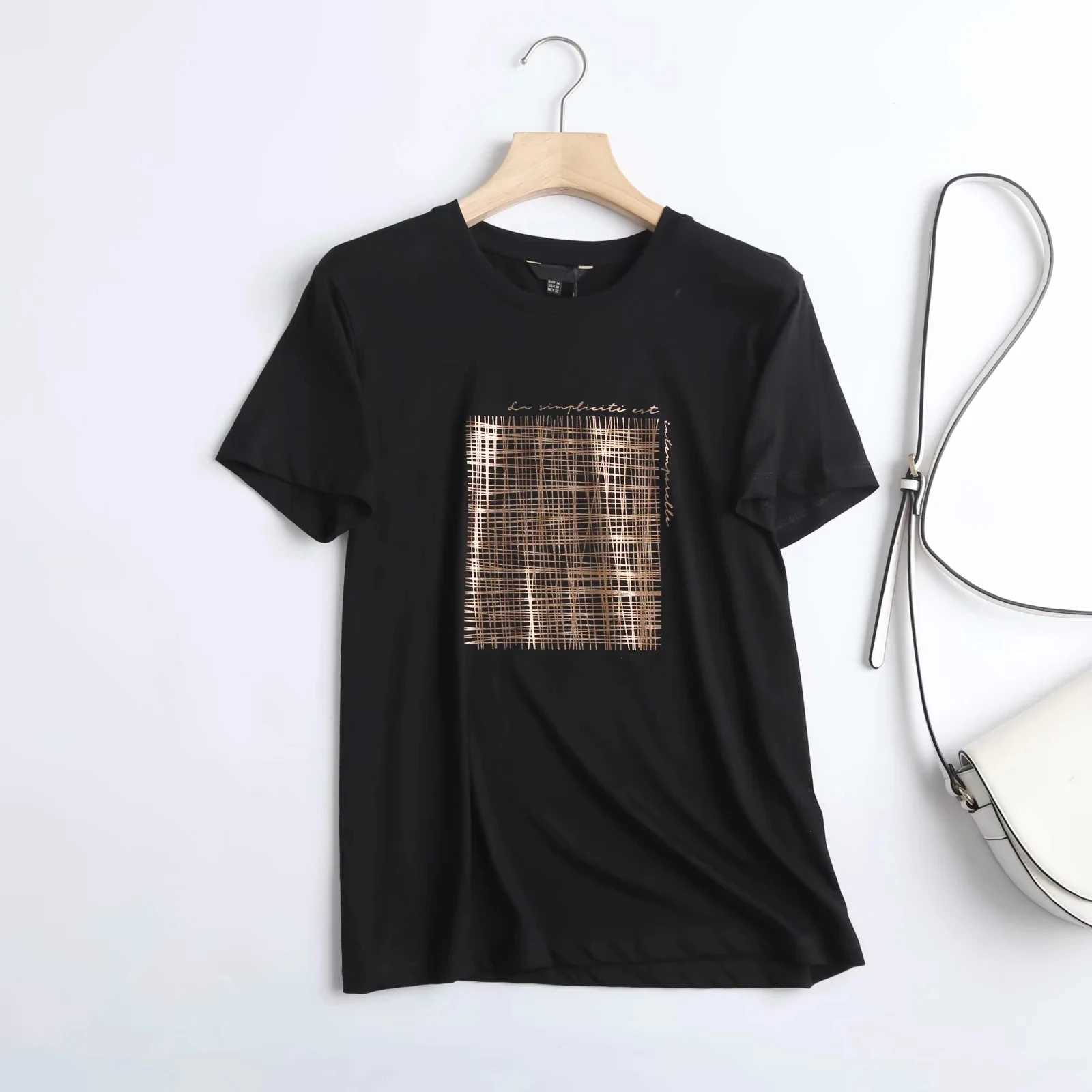 

Dave&Di High Street England Fashion Printing O-neck Cotton Harajuku t Summer T Shirt Women Camisetas Verano Mujer 2022 Tops