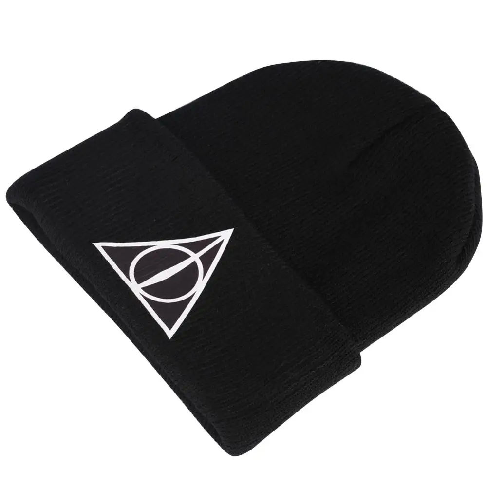 Черная Шапка-бини волшебная фантазия и Дары смерти вязаные шапки для женщин