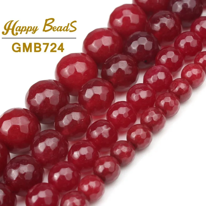 Граненный красный халцедон бусины для изготовления ювелирных изделий сделай сам