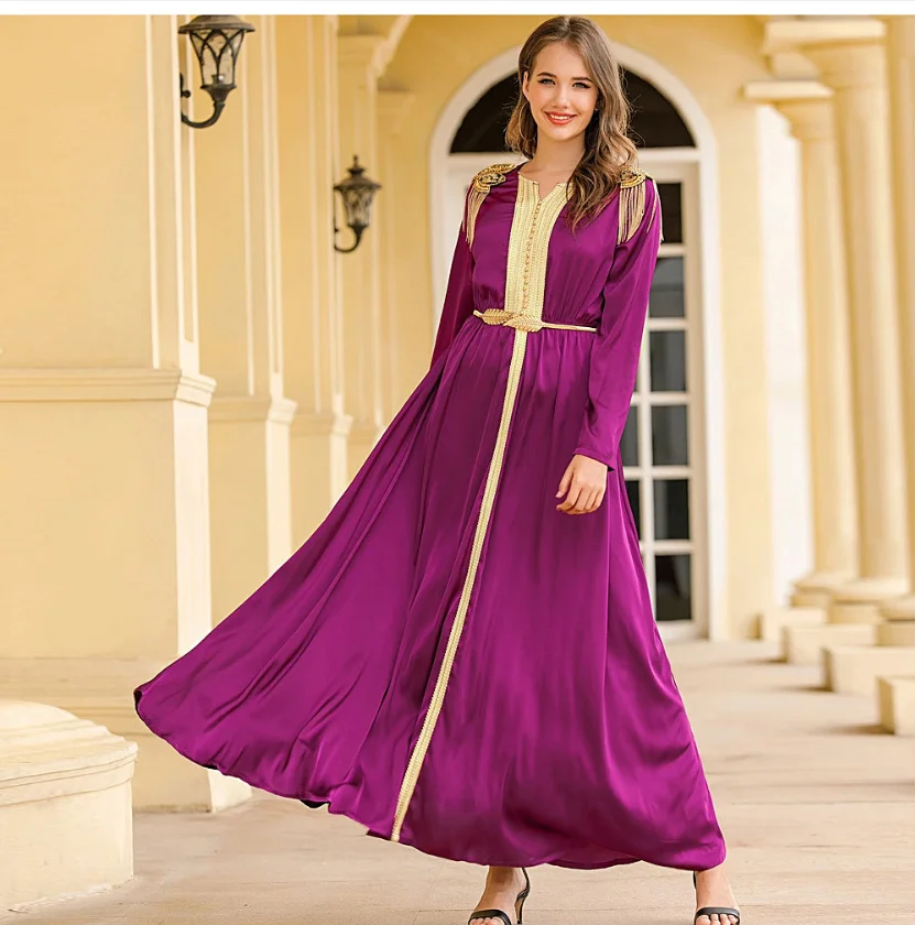 Vetement Musulman Femme, малайзийская одежда, марокканский халат с поясом, турецкое платье для женщин, модные роскошные кафтаны, Жемчужное кимоно, абай...