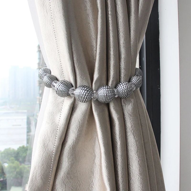 

1Pc Pearl Curtain Tieback Multicolour Bead Curtains Holdback Buckle Rope Tie Back Home Decorative Accessory Curtain Holder Strap