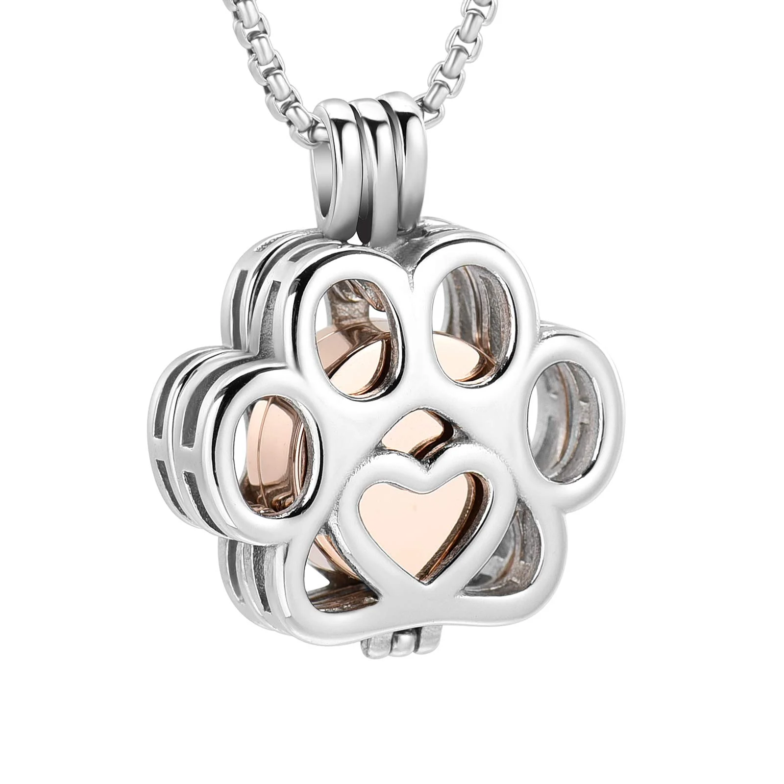 Pet Cremation Jewelry for Ashes Stainless Steel Memorial Locket Necklace Mini Keepsake Cremation Urn for Dog/Cat Paw