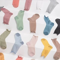 candy colors girls mesh socks 5 pairs lace crew sock students cotton glass socks woman thin summer transparent silk ankle socks