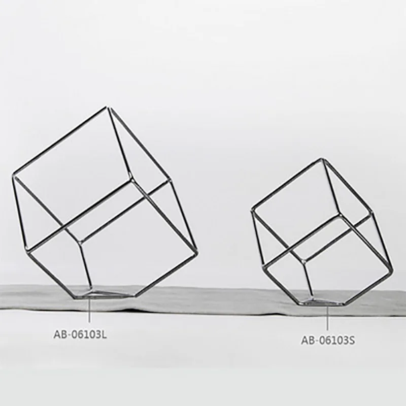 Простой Современный Железный квадратный подсвечник черная металлическая