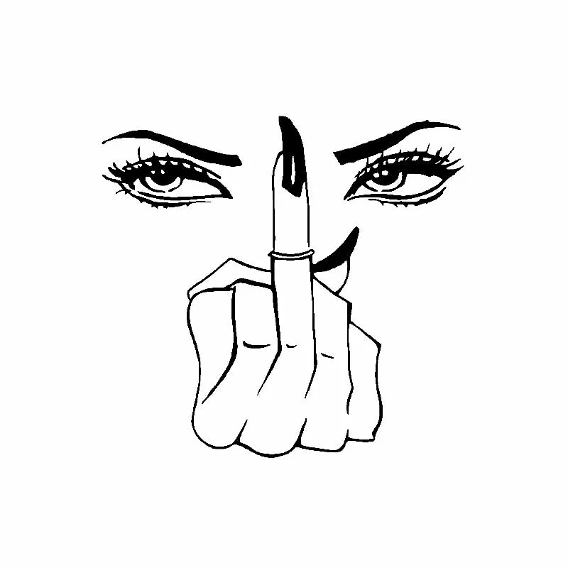 

Car Sticker Eye Girl PVC Decal Decorative Woman Middle Finger KK16*15cm