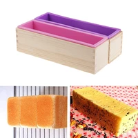 1200ml rectangular soap loaf mold wooden box diy making tool rectangle silicone soap moulds wooden box with flexible liner