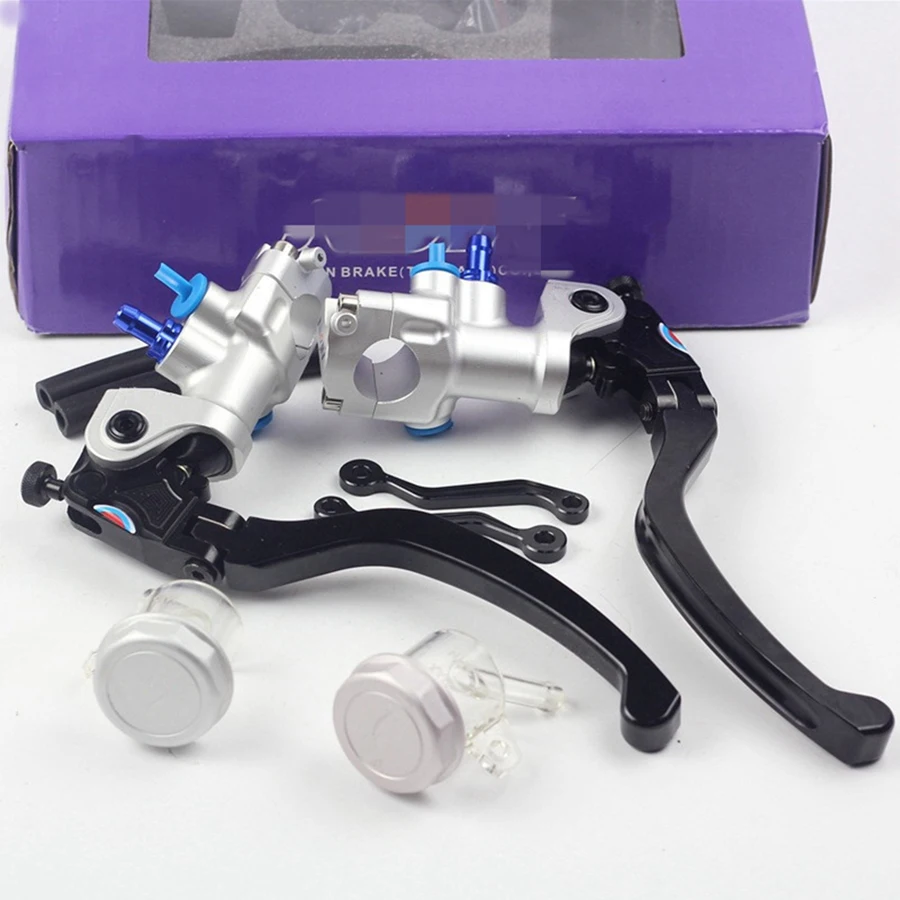 

Left 7/8" 22mm Motorcycle brake clutch pump lever Radial master cylinder Black and Silver Universal CNC Aluminum