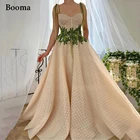 Женское Тюлевое платье в горошек Booma, длинное вечернее платье-трапеция на бретелях-спагетти, зеленое с аппликацией, для выпускного вечера, свадьбы