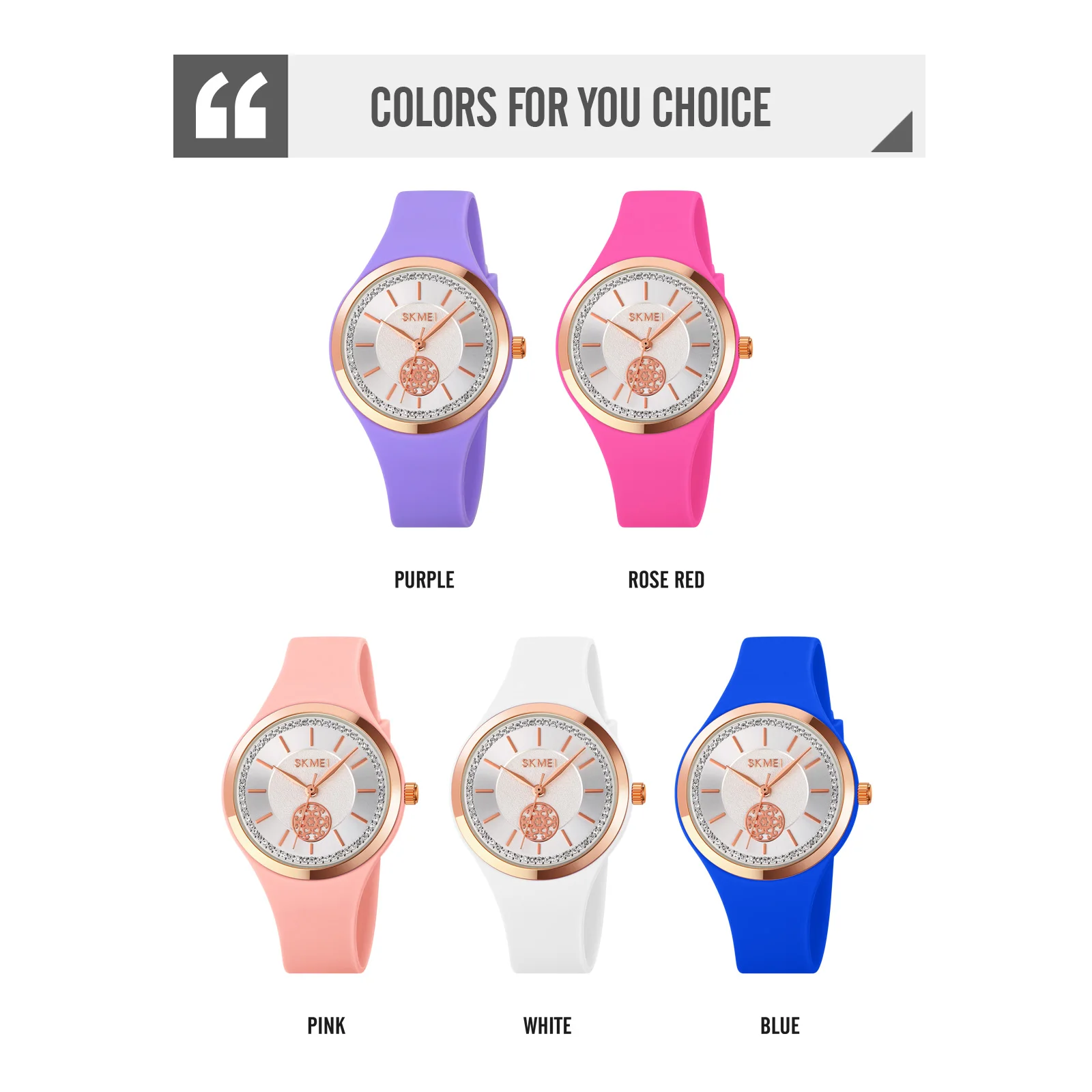 SKMEI модный силиконовый ремешок дизайн женские часы спортивные водонепроницаемые