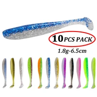 10pcslot silicone shiner soft fishing lures fish larvae bait artificial worm lure wobblers swimbait fishing tackle