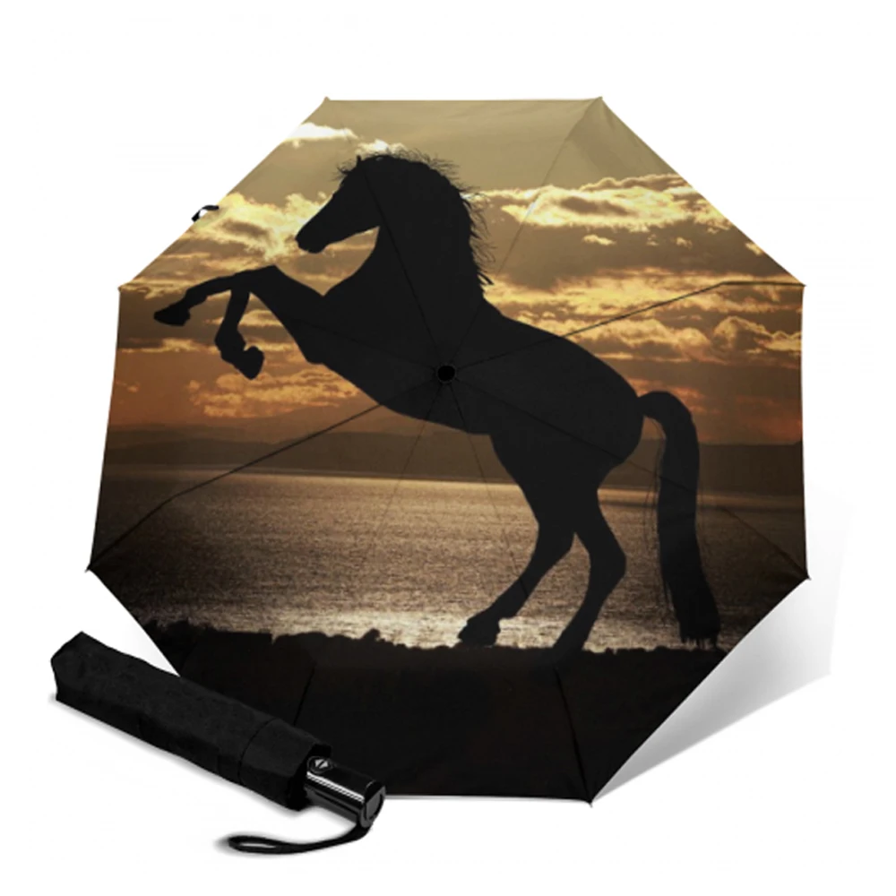 Роскошный полностью автоматический зонт женские и мужские 3 складные зонты от