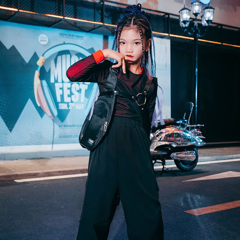 

Kids Hip-Hop Clothes Girls Jazz Costumes Street Dance Practice Clothing Modern Dance Stage Performance Handsome Clothing 120-160