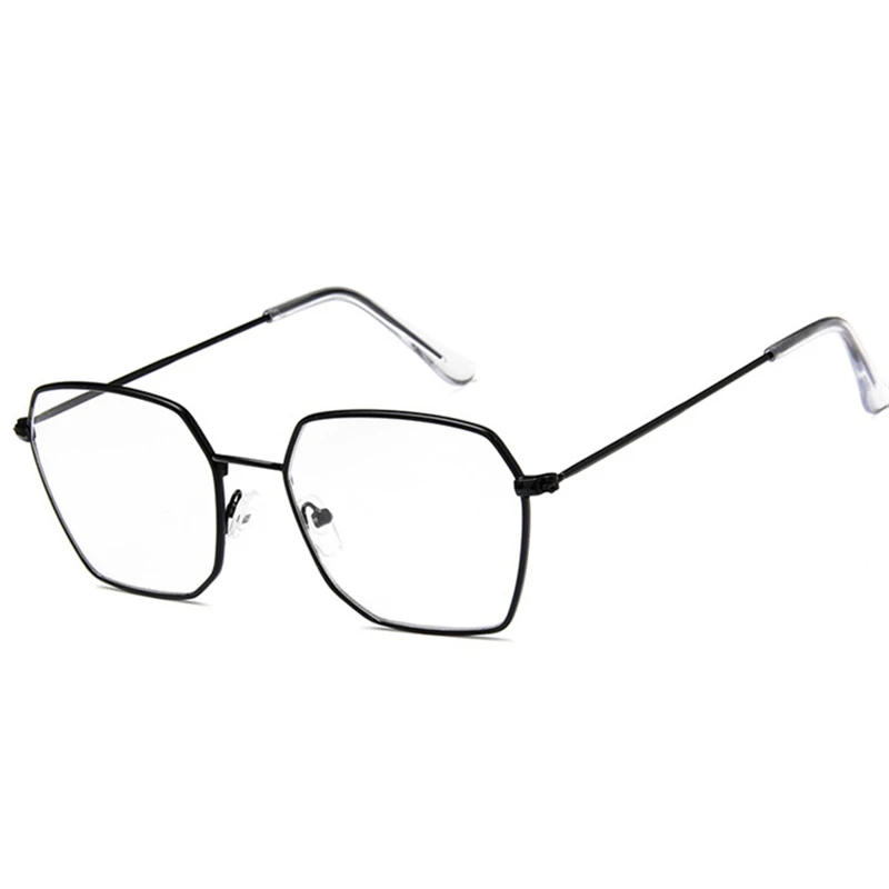 Новые Ретро полигон металлические обычные очки для женщин и мужчин прозрачные