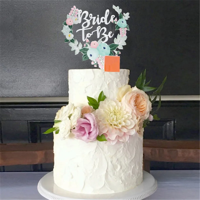 1 шт. свадебное украшение невесты быть золотой акриловый торт Топпер ДУШ