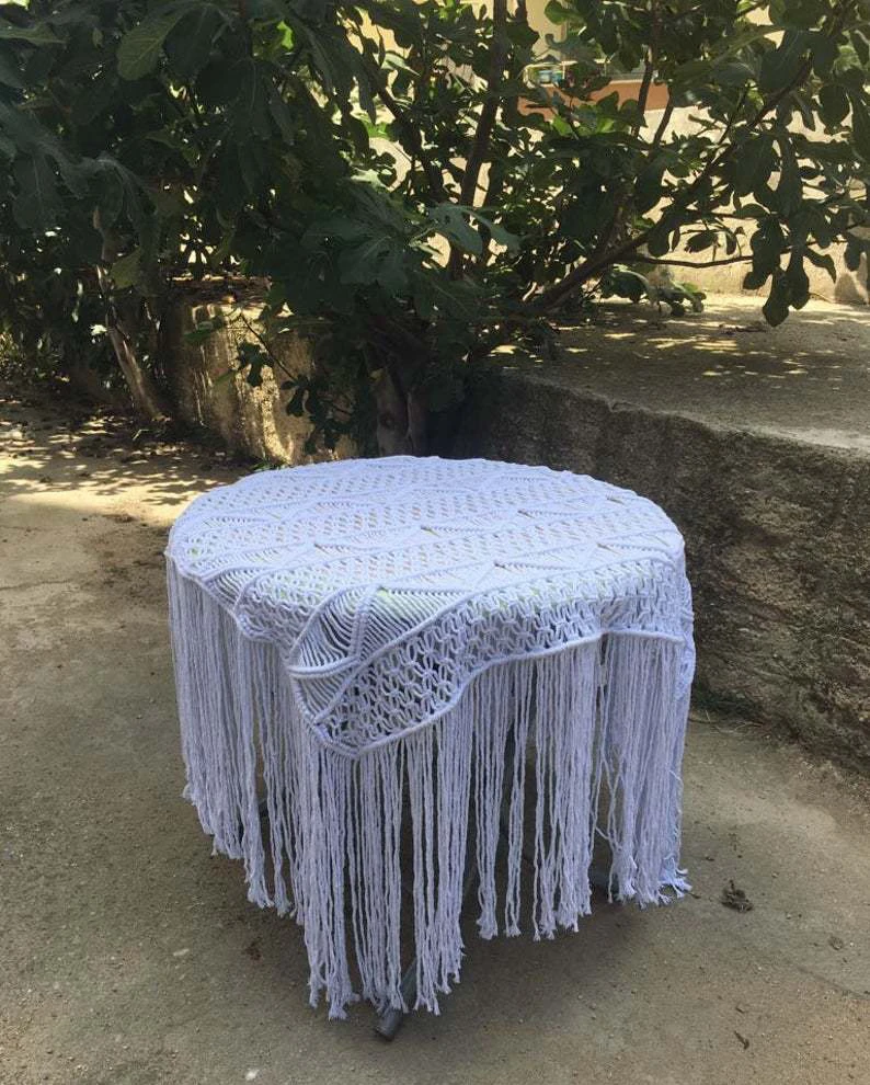 

Hand woven banquet wedding table cloth table flag Nordic silver woven table Flag Tapestry table runner