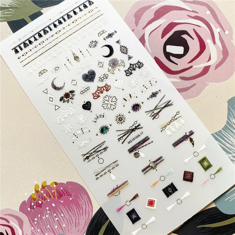 Наклейки для ногтей с обратным клеем в форме неправильного квадрата и изображением Луны.