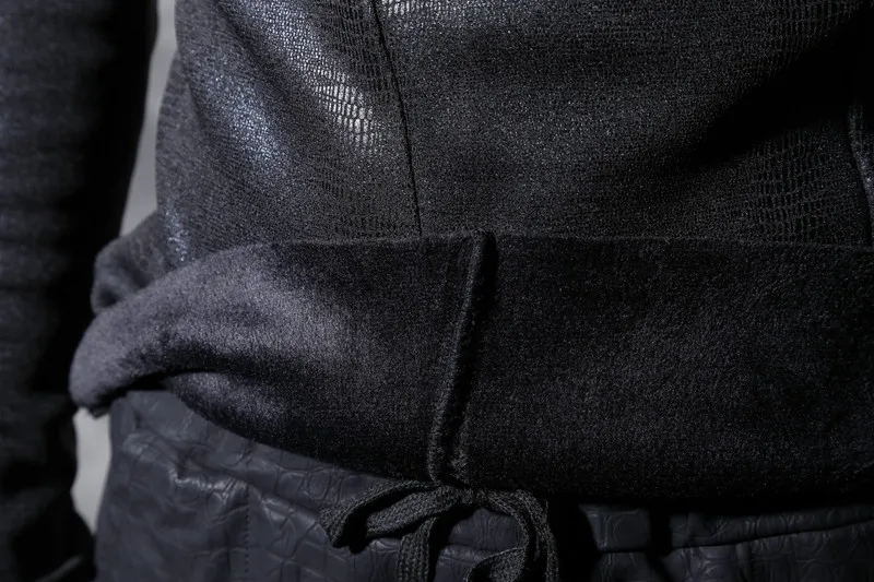 Winter Men's High Collar Plus Velvet Thickening Bottoming Shirt Slim Long-sleeved Hair Stylist Hooded Men Streetwear 2020 | Мужская