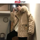 Парка LAPPSTER мужская оверсайз, плотная Шерстяная Куртка, уличная одежда, корейская мода, в стиле Харадзюку, INS, зима 2022