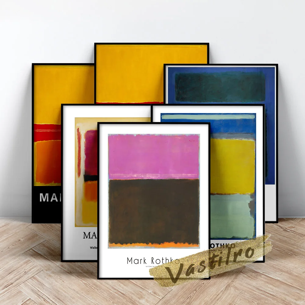 

Marks Rothko Exhibition Museum Canvas Painting Prints Art Retro, Poster Wall Decor Picture Kids Room Home Decor Wall Stickers