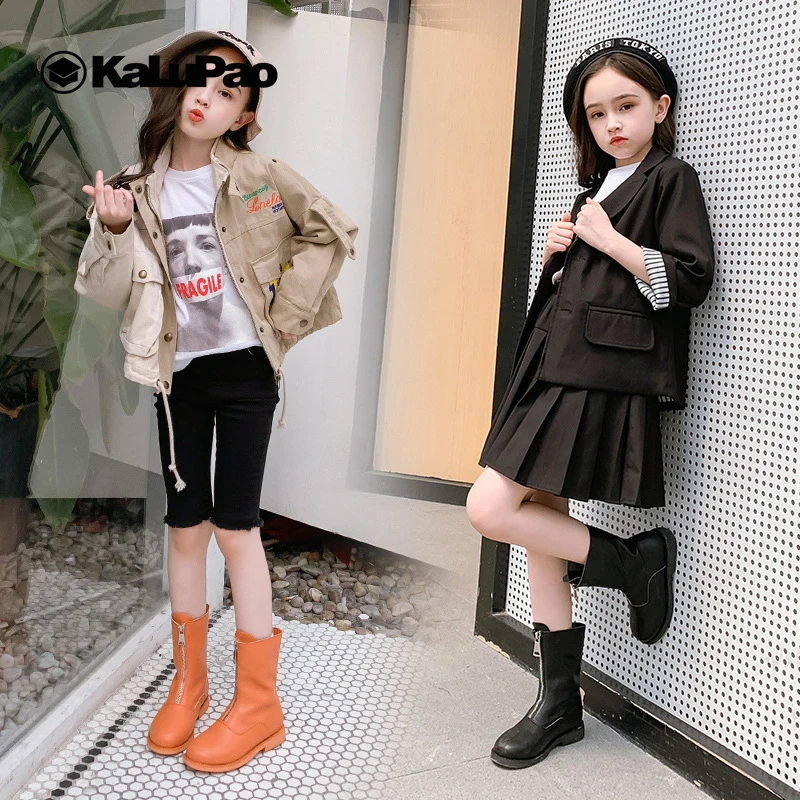 Dr. martens/детская обувь для девочек ботинки в байкерском стиле зимняя кожаные