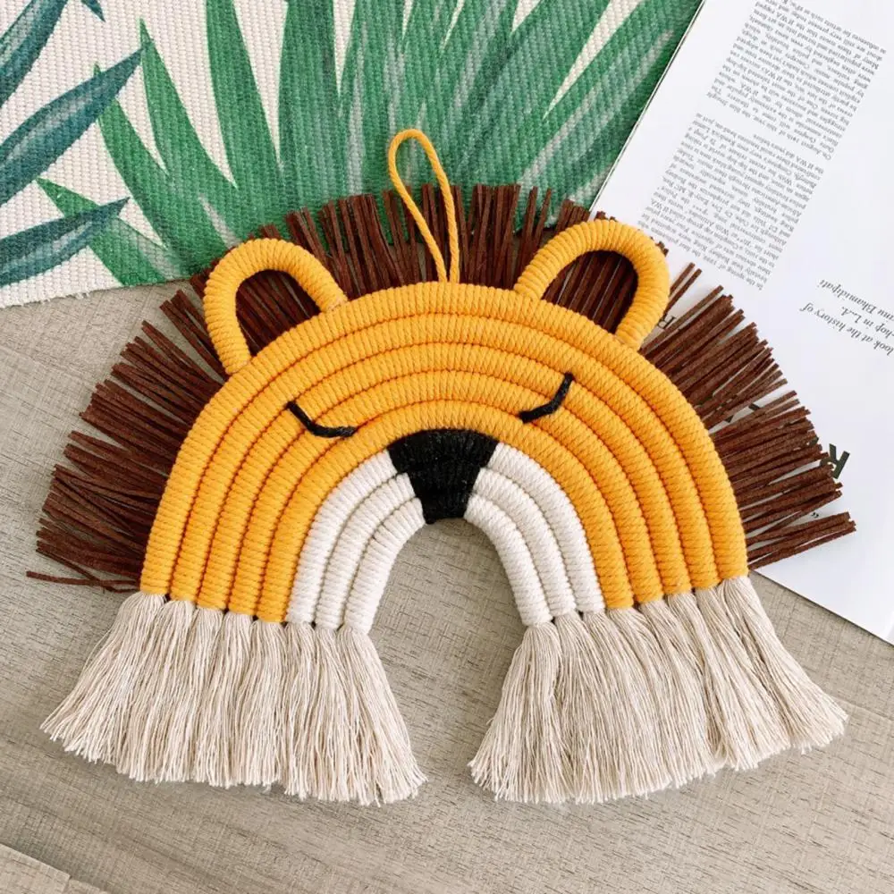 

Hanging Cotton Rope Rainbow Deer Lion Handmade Woven Children Room Decor Pendant