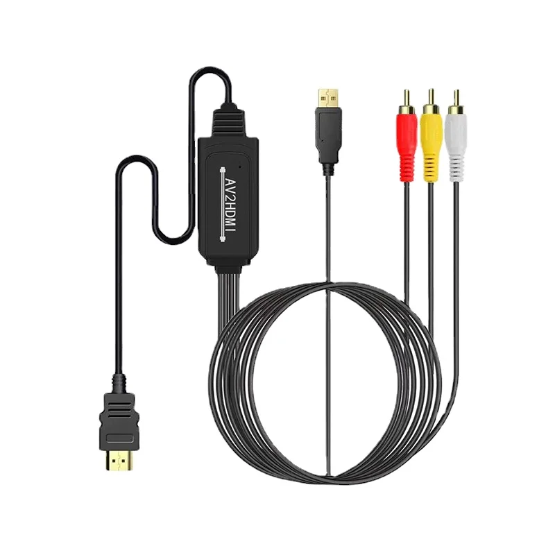 Преобразователь RCA в HDMI конвертер с USB-кабелем для зарядки композитный кабель Mini AV