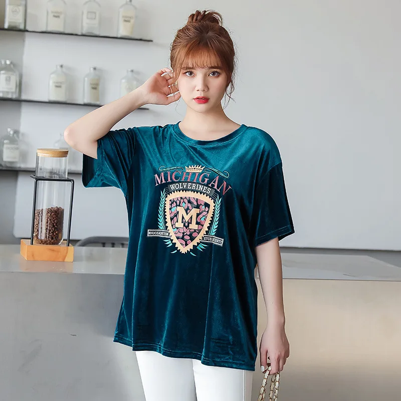 

Женская футболка с круглым вырезом, свободного покроя