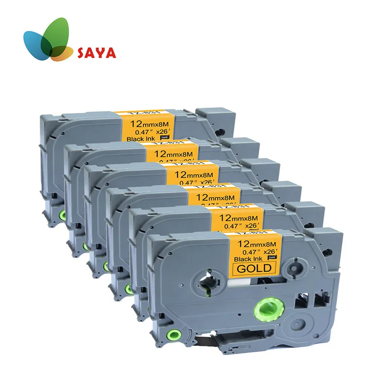 

Saya 6 шт. P-Touch, совместимая со стандартной этикеточной лентой Brother Tze-831 12 мм x 8 м
