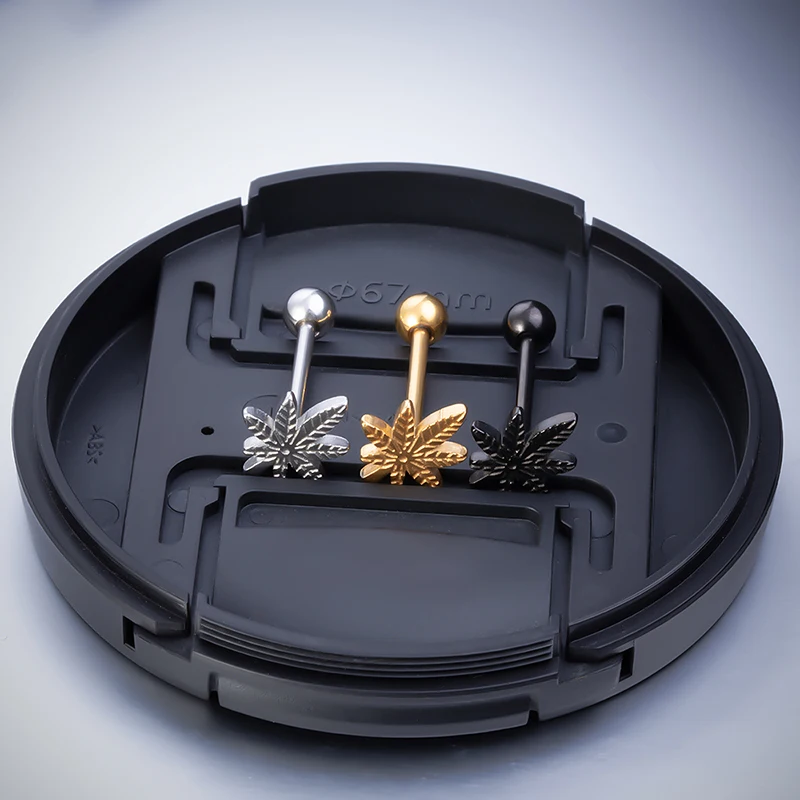 1 шт. Горшок Лист язык пирсинг кольцо Штанга из нержавеющей стали стержень