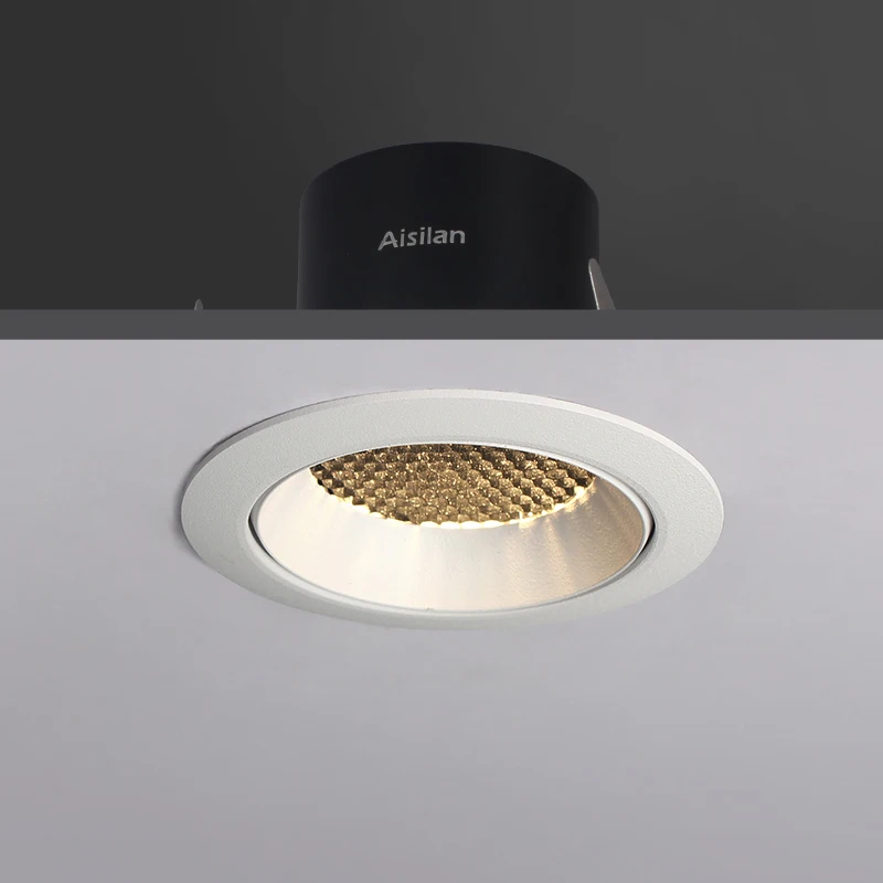 Aisilan-Lámpara led empotrada de 7,5 CM, foco de techo con agujero, foco de luz antiniebla, lámpara de arco grande ajustable