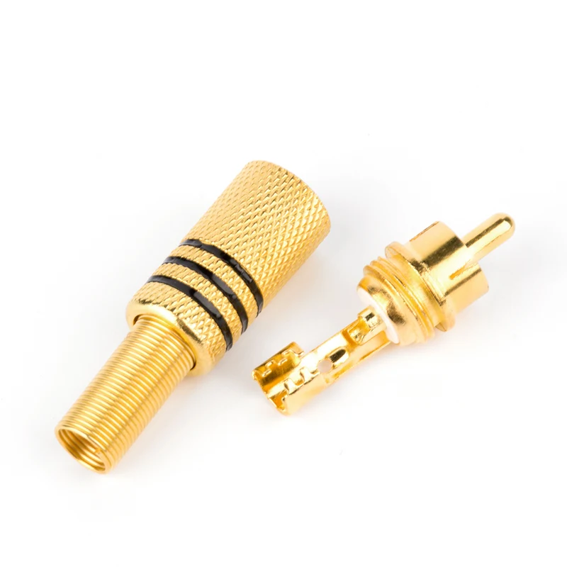 1 шт. Позолоченный разъем RCA Штекерный аудио-разъем с протектором кабеля |