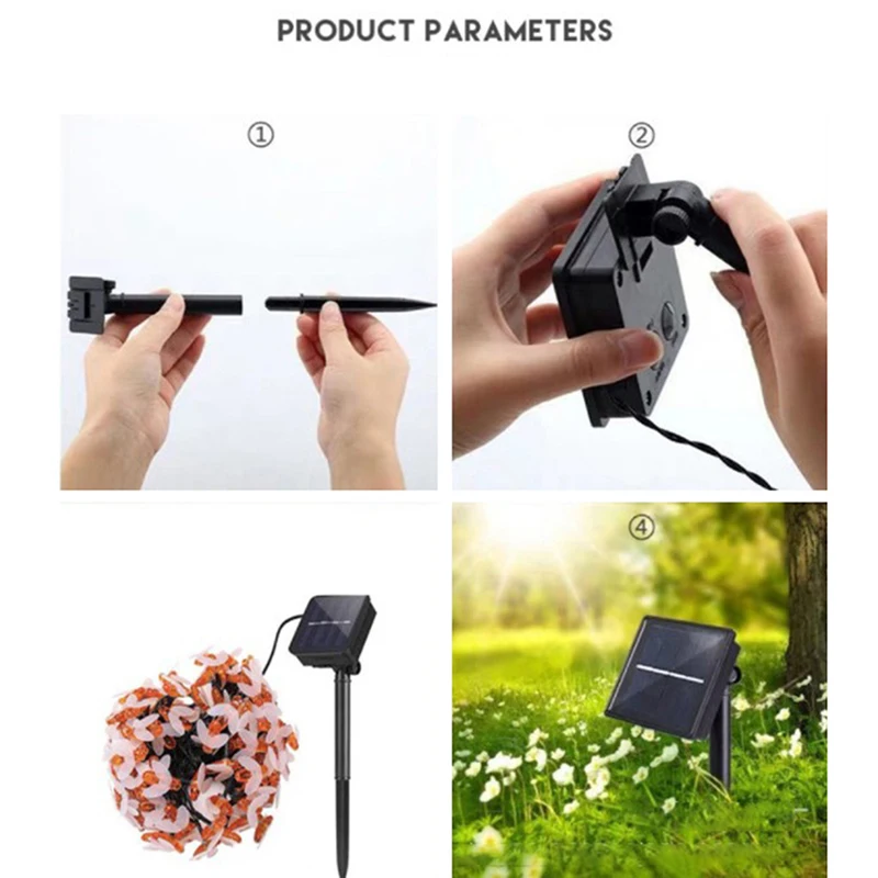 

5M 6.5M Solar Lights String Outdoor Home Garden Fence Summer Decoration 20 30 Led Honey Bee Shape Solar Powered Fairy Lights