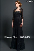 free shipping maxi elegant dress 2016 formal evening new fashion vestidos formales long black evening dresses with lace jacket