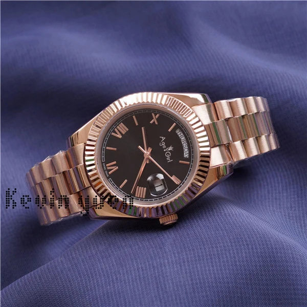 

DAYDATE Yellow Rose Gold Watch Men ClassicWatch Day Date President Automatic Mechanical Watches Mechanical Roma Black Green AAA+