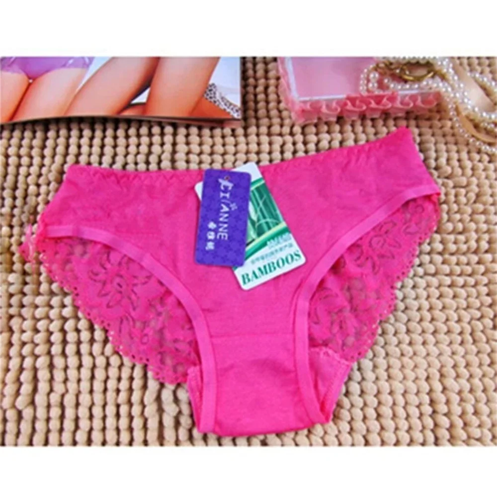 

Low-waist panties visible bikini style female purple openwork lace ruffle comfort skin