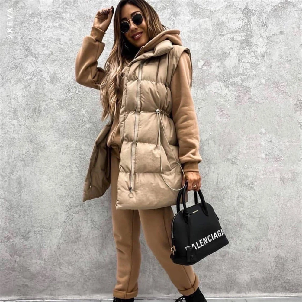 

Women'S Winter Down Vest White Duck Down Down Coat Sleeveless Warm Collar Horse Clip Vests Sleeveless Jacket