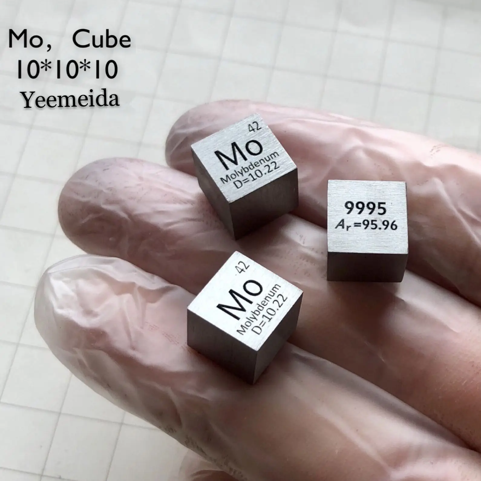 1PCS Molybdenum (Mo) 10 мм Плотность куб V Nb Ta Cr Mo W Ti Zr Hf Fe Co Ni Cu 99.95% чистый элемент коллекция образцов - Цвет: 1PCS Molybdenum (Mo)