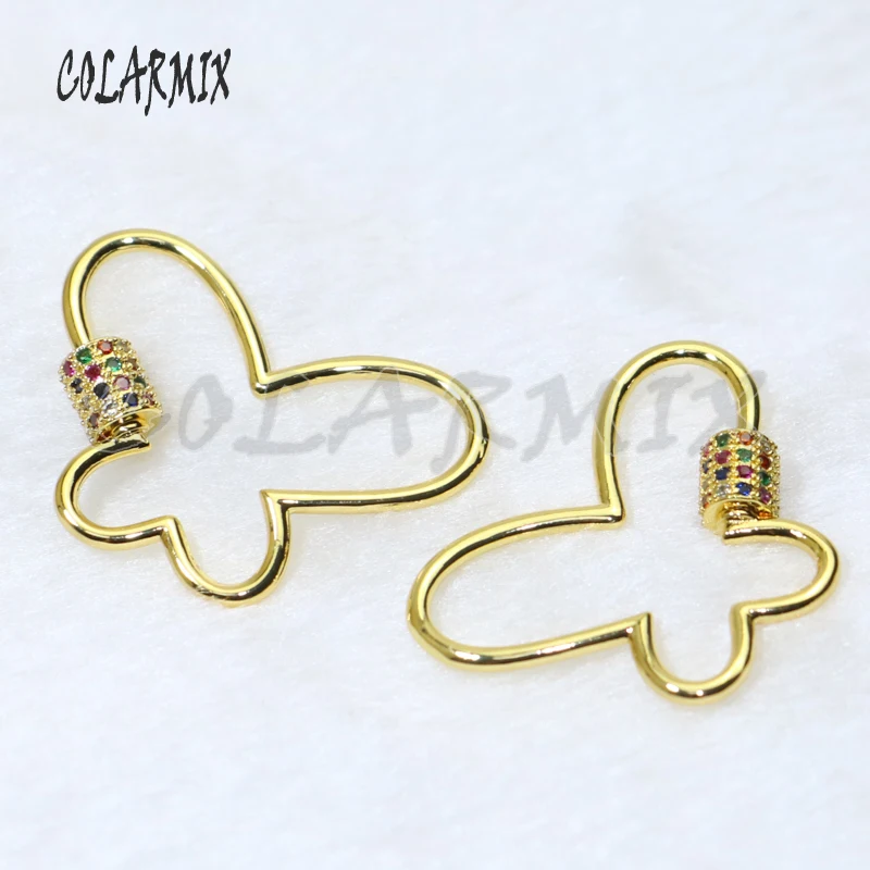 

5 шт. модные аксессуары для изготовления ожерелья слой ожерелье Болт Бабочка циркониевая винтовая застежка 18 дюймов Цветная цепочка 50086