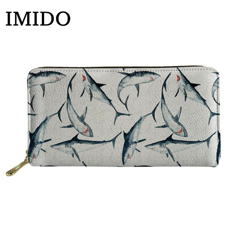 Новинка 2019 длинный женский кошелек с милым принтом акулы карманный Стандартный