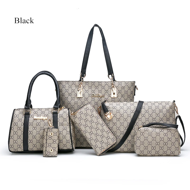 2019 новые женские Сумки из искусственной кожи 6 комплектов модные дизайнерские