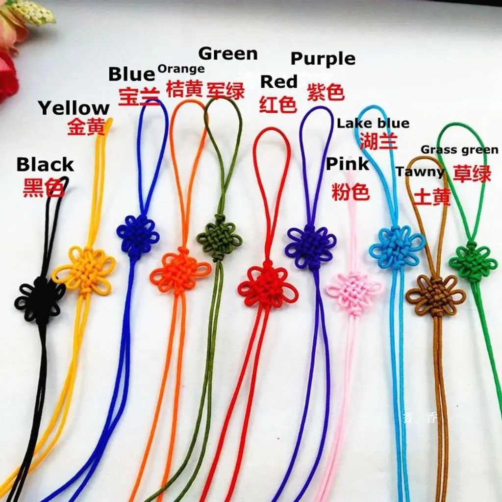 10 шт. ручной вязки шелковая нить шнур с узлом для ремешка и маленькой кисточки |