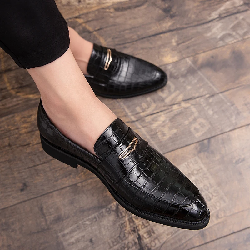 men shoes luxury brand genuine leather loafers slip on dress business suit wedding party big size 48 n5 | Обувь