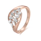 FJ 11 мм женское кольцо 585 розового цвета без камня кольца с белым листом