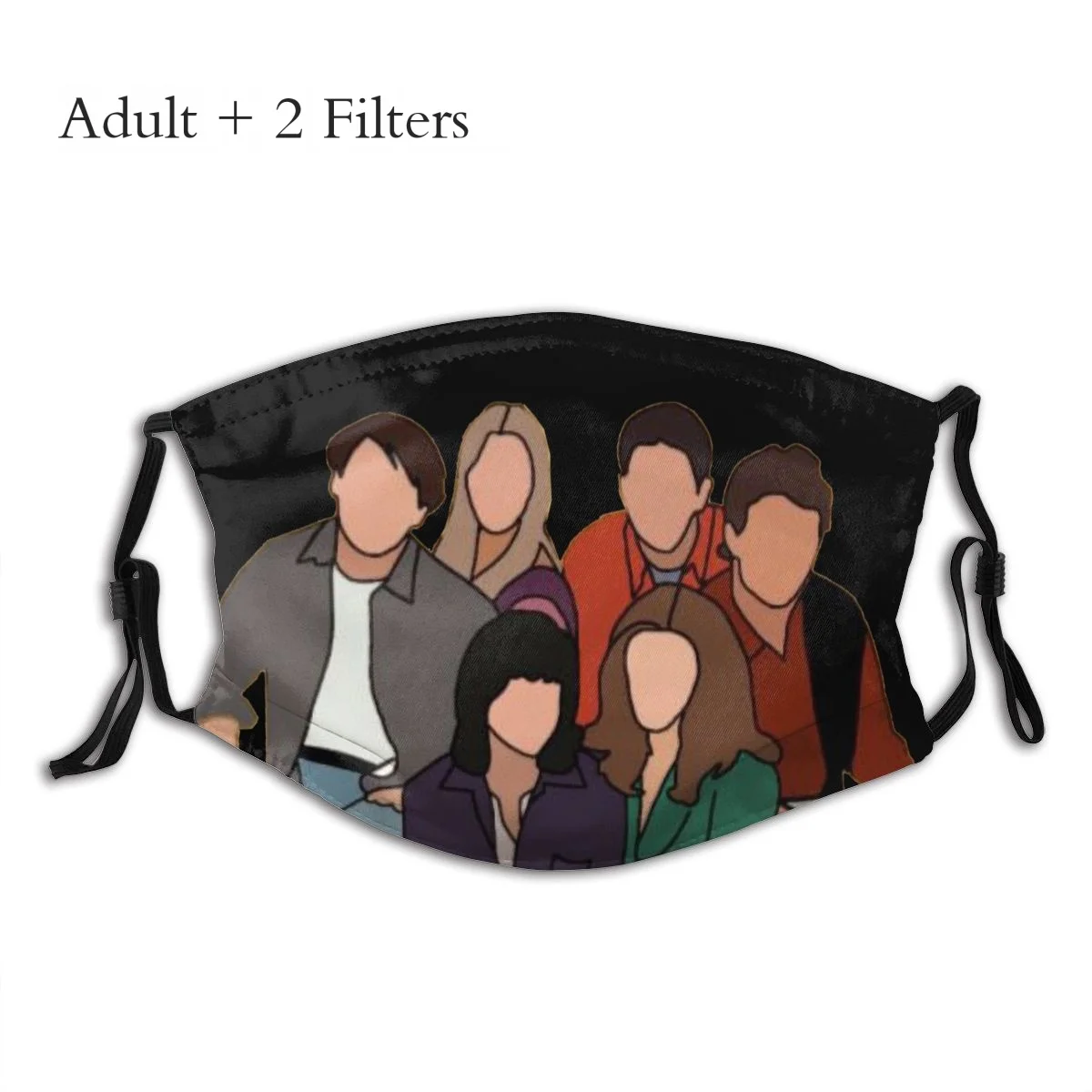 

Friendsbackround Mouth Face Mask Friends TV Show Protection Reusable Washable Mascarilla With Filters
