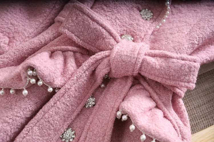 Высококачественное женское плотное пальто с бисером зимнее твидовое винтажное