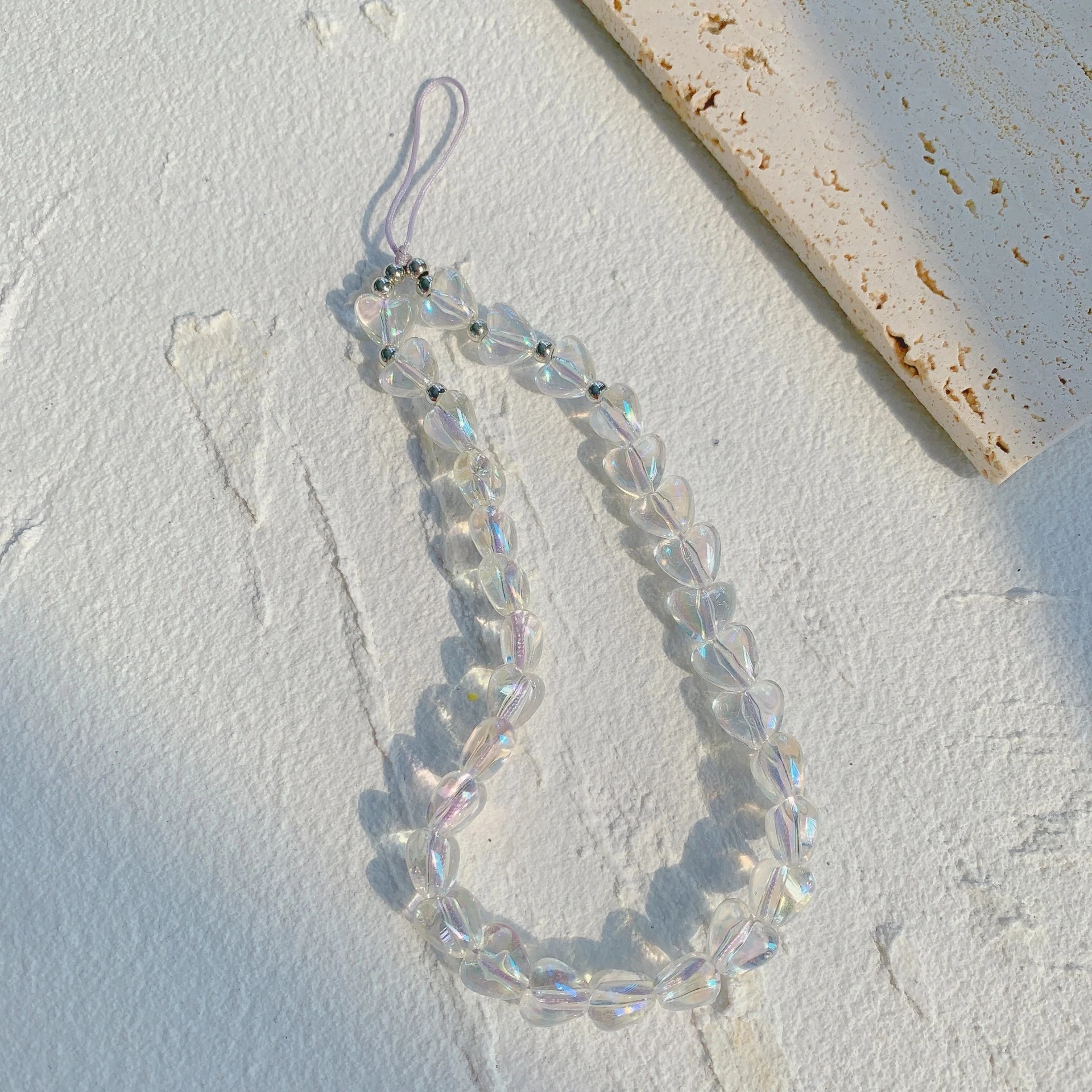

Fashion Transparent Resin Love Peach Heart Mobile Phone Chain Acrylic Beads Telephone Anti-Lost Lanyard Women's Jewelry Gifts