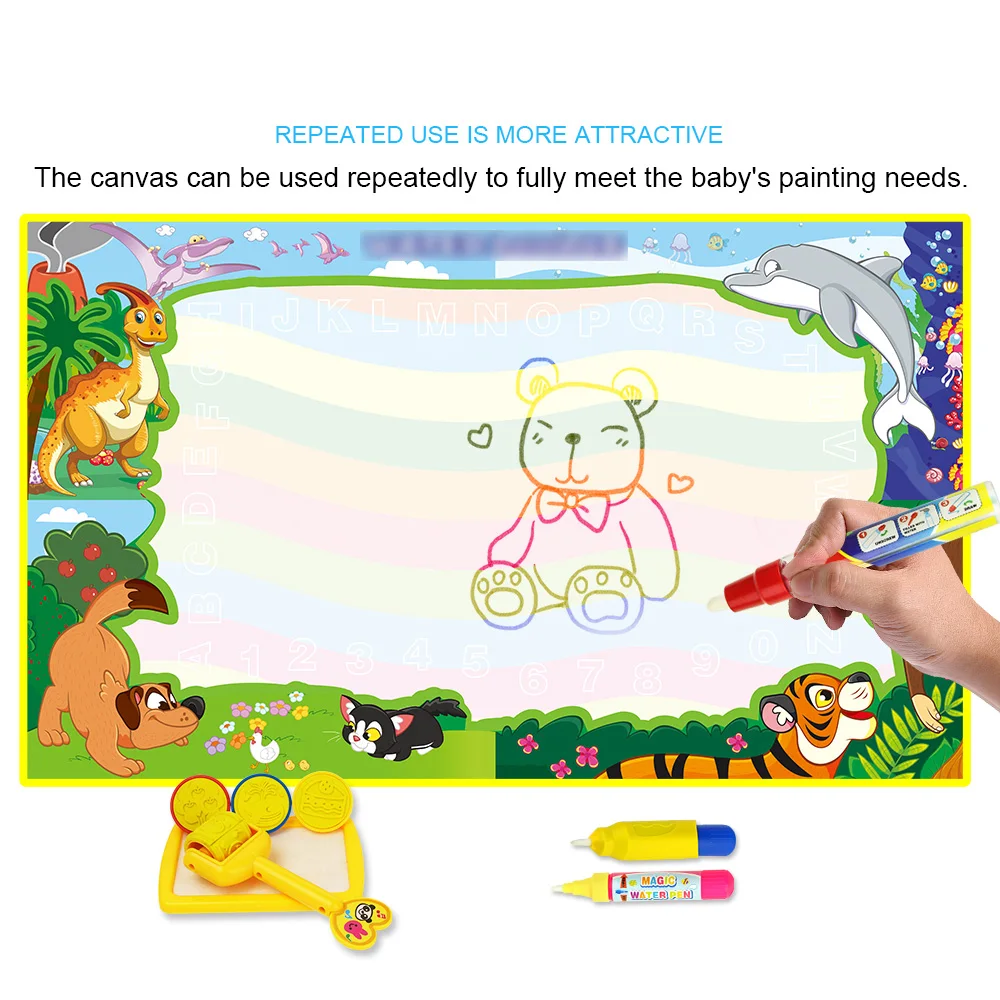 86*65 см Магия воды доска для рисования окраска Doodle коврик с Magic Pen штамп живопись