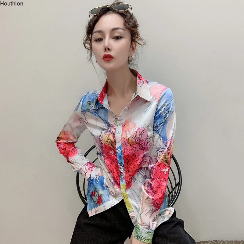 

Женская блузка-поло с длинным рукавом, из вискозы