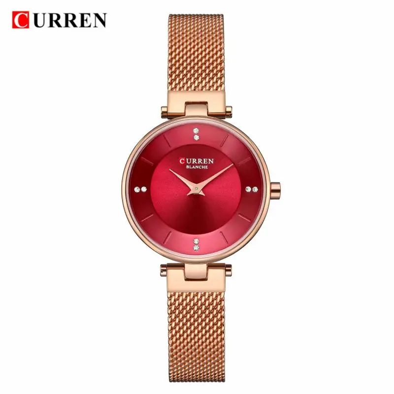Relogio Feminino CURREN повседневные часы женские кварцевые из нержавеющей стали