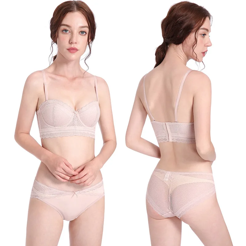 Комплект женского нижнего белья бюстгальтер пуш ап со съемными бретелями без